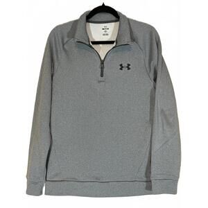 Under Armour Men's Gray Loose Fit Quarter Zip Pullover Sweatshirt Size Small